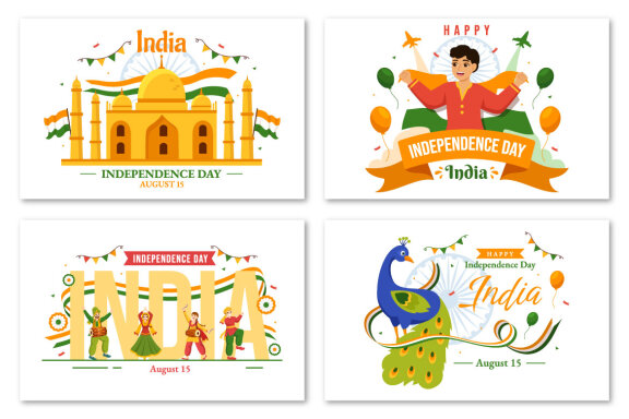 20 Happy Independence Day India Illustration