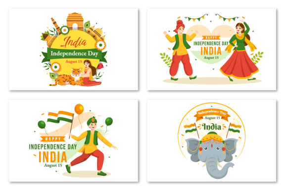 20 Happy Independence Day India Illustration