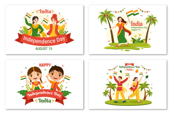 20 Happy Independence Day India Illustration