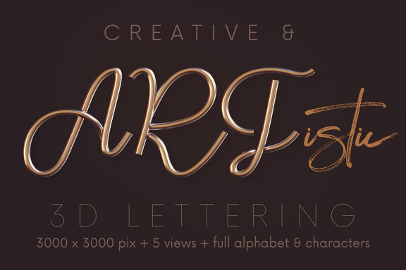 Metallic Script - 3D Lettering