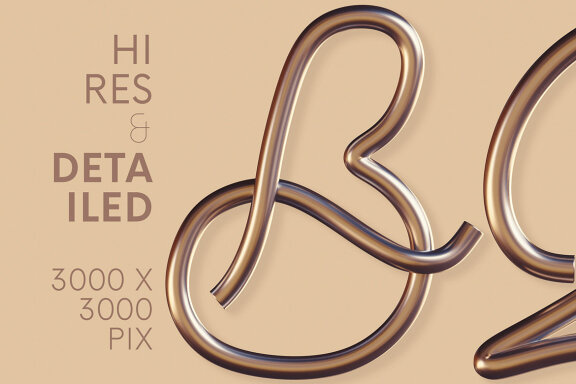 Metallic Script - 3D Lettering