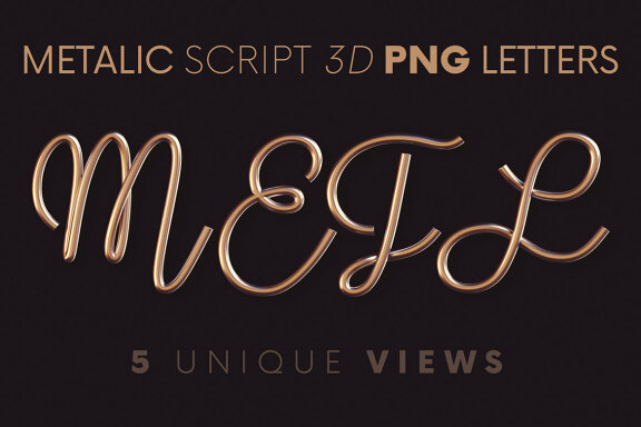 Metallic Script - 3D Lettering