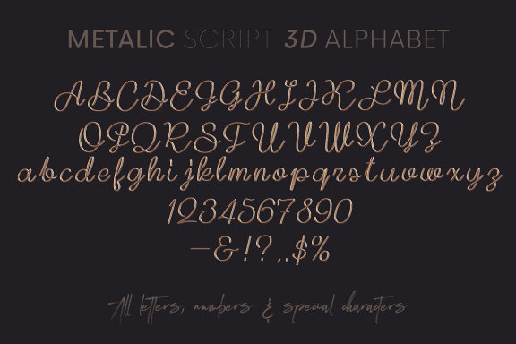 Metallic Script - 3D Lettering