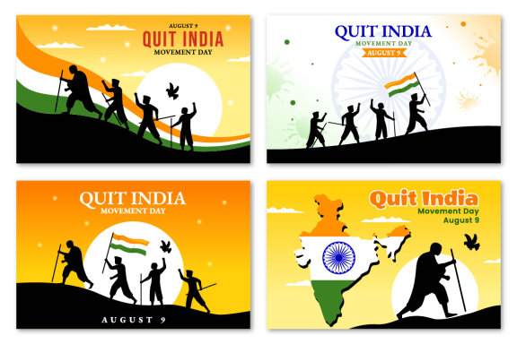 8 Quit India Movement Day Illustration