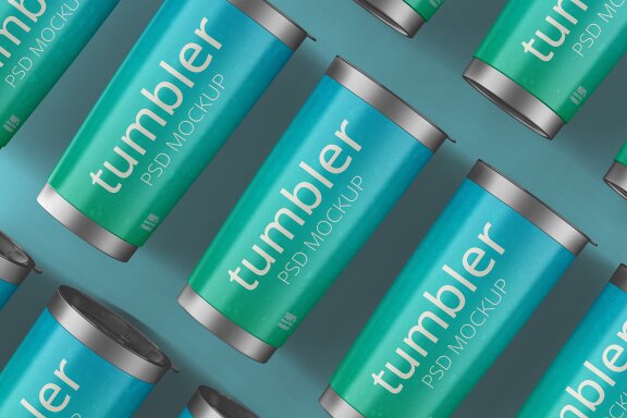 Stainless Thermos Tumbler Coffee Mug Mockups