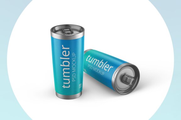 Stainless Thermos Tumbler Coffee Mug Mockups