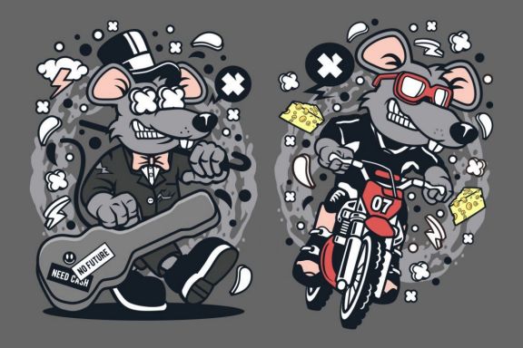 8 Rat Cartoon Character 