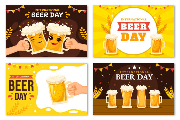 17 International Beer Day FREE Illustrations