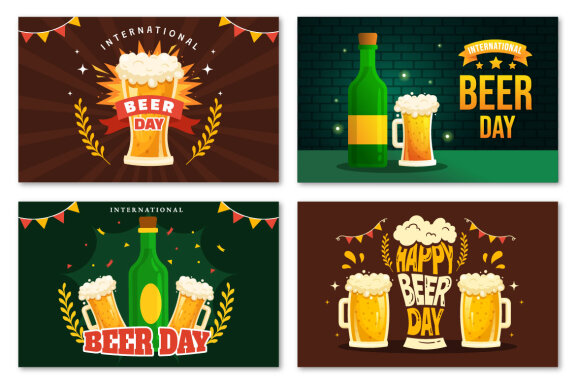 17 International Beer Day FREE Illustrations
