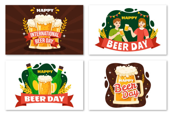 17 International Beer Day FREE Illustrations