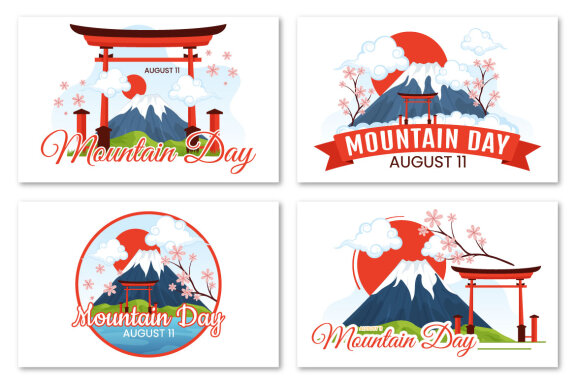 14 Mountain Day in Japan Illustration