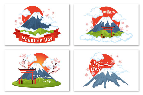 14 Mountain Day in Japan Illustration