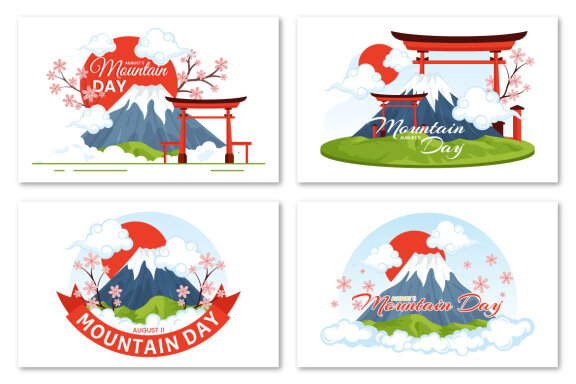 14 Mountain Day in Japan Illustration