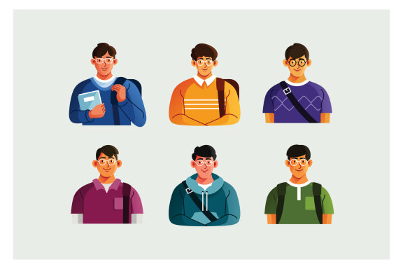 College Student FREE Character Avatar Set