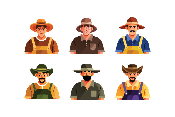 Farmer Character Avatar Set