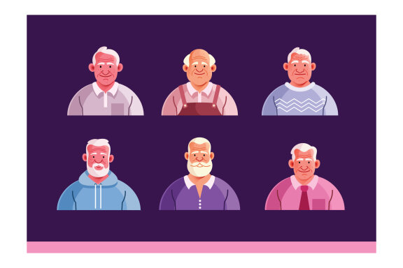 Grandfather Character Avatar Set