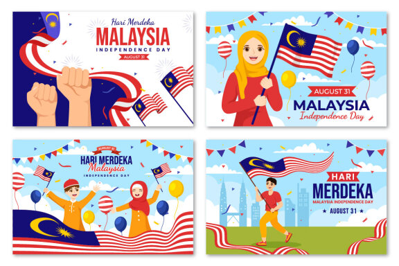 20 Malaysia Independence Day Vector Illustration
