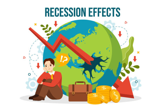 14 Recession Effects Vector Illustration