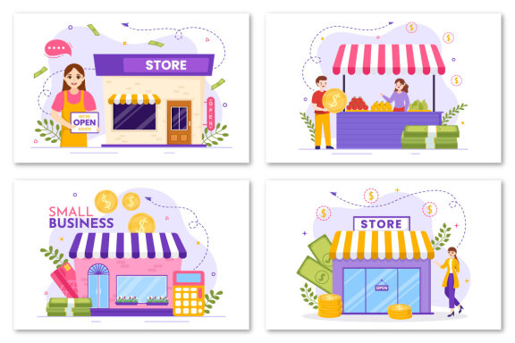 12 Small Business Loan FREE Illustrations