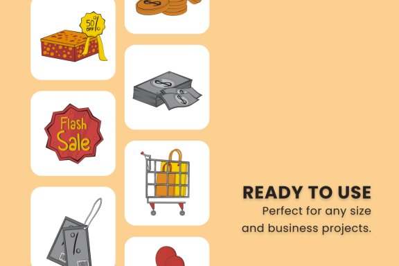 Sale 2D Icon Illustration Set Vol 1