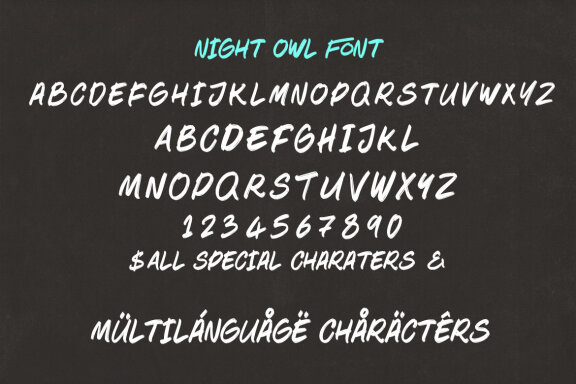 Night Owl Brush Font