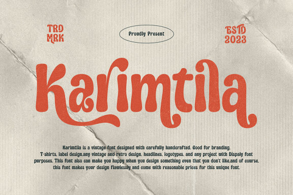 Karimtila Vintage Groovy Font | Deeezy