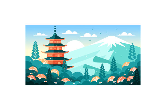 Japanese Mountain Temple Surrounded by Nature
