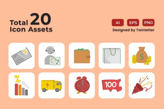 Sale 2D Icon Illustration Set Vol 2