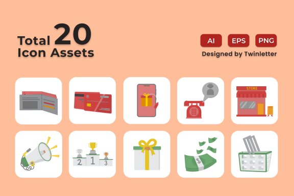 Sale 2D Icon Illustration Set Vol 2