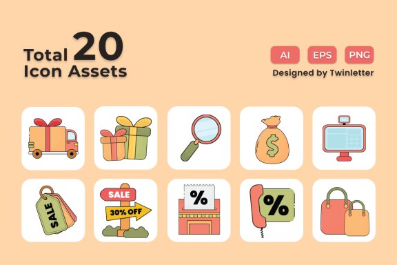 Sale 2D Icon Illustration Set Vol 3