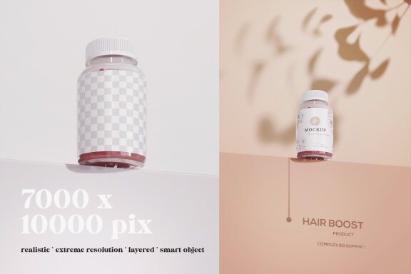 Transparent Bottle - Cosmetic Packaging Mockup 9