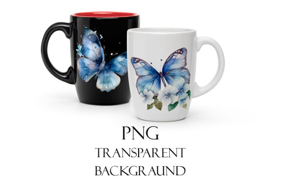 Watercolor Butterflies for Sublimation, Flower PNG