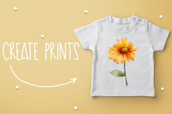 Yellow watercolor Butterflies for Sublimation, Flower PNG