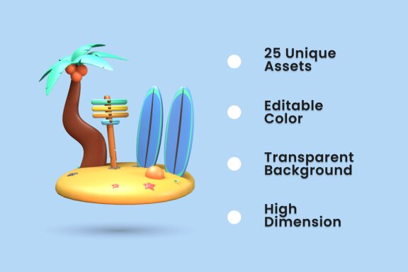 Summer 3D Icon Pack Vol 2