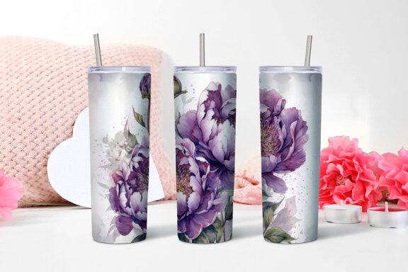 Lily peony Flowers Tumbler 