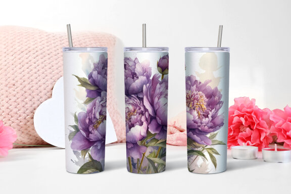 Lily peony Flowers Tumbler 