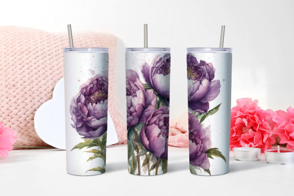 Lily peony Flowers Tumbler 