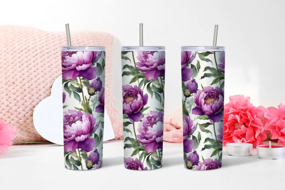 Lily peony Flowers Tumbler 