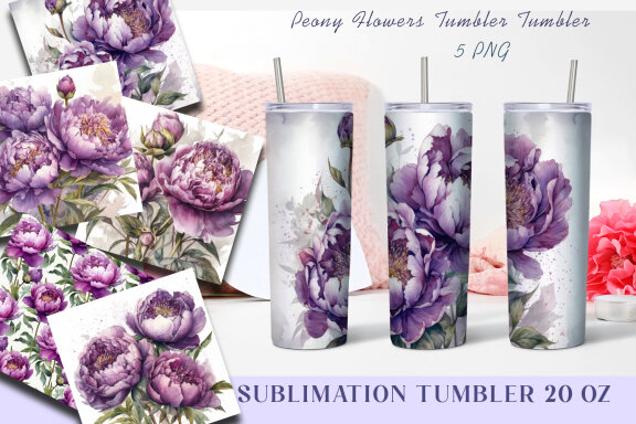 Lily peony Flowers Tumbler 