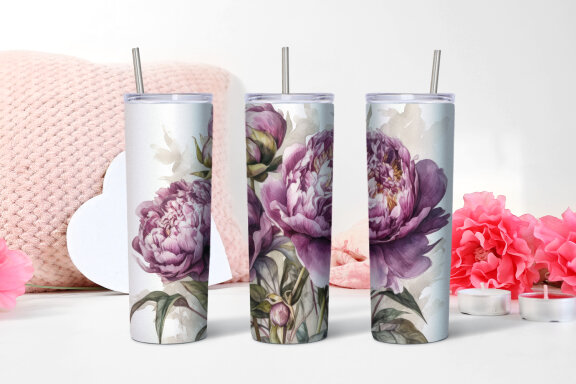 Lily peony Flowers Tumbler 