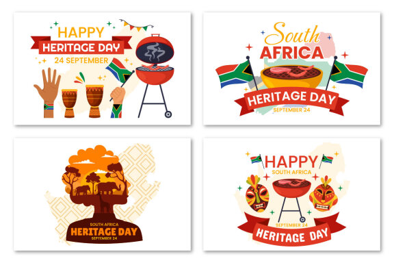 12 Happy Heritage Day South Africa Illustration