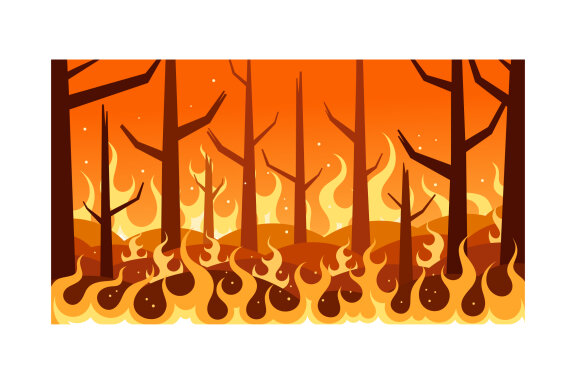 Forest Fire Disaster Illustration