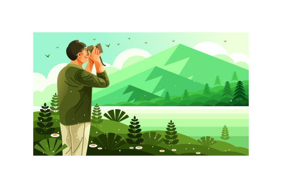 Male Taking Picture of Nature