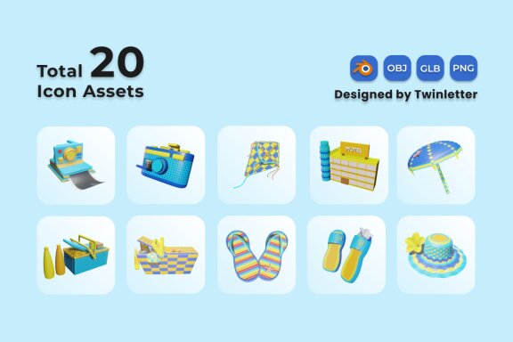 Summer 3D Icon Pack Vol 3