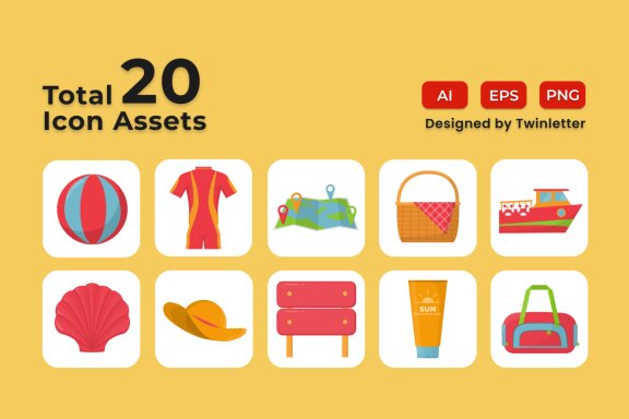 Summer Icon Illustration Set Vol 3