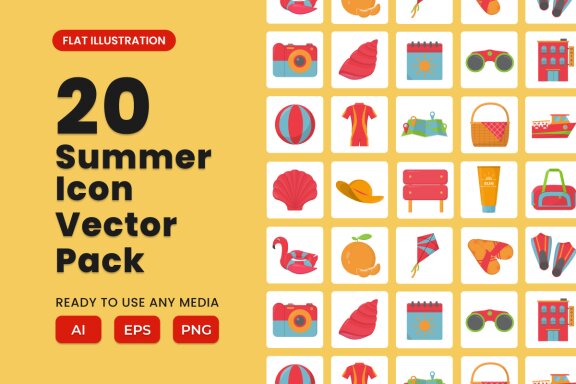 Summer Icon Illustration Set Vol 3