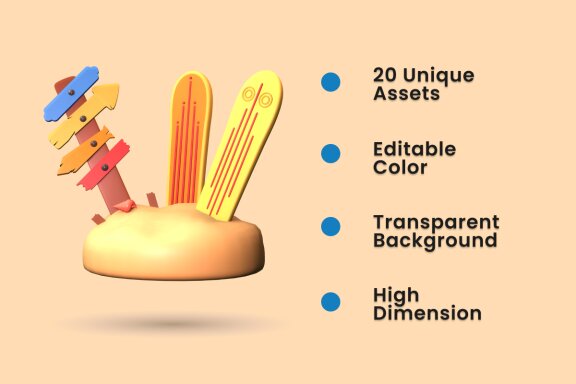 Summer 3D Icon Pack Vol 4