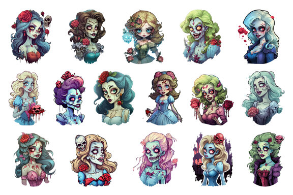 Set of girls Zombies Sublimation Bundle