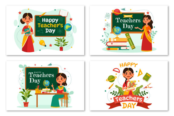 10 Teacher Day in India Illustration