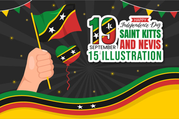 15 Independence Day Saint Kitts and Nevis Illustration